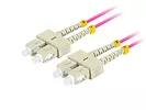 Lanberg Patchcord światłowodowy Mm Sc/Upc-Sc/Upc Duplex 3.0mm 1m fioletowy