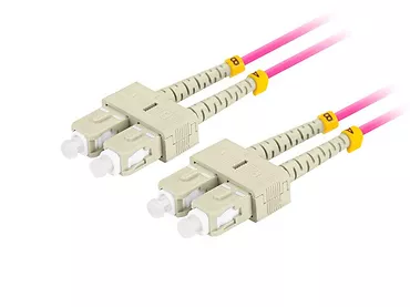 Lanberg Patchcord światłowodowy Mm Sc/Upc-Sc/Upc Duplex 3.0mm 1m fioletowy