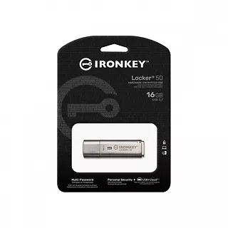 Kingston Pendrive IronKey Locker Plus 50 AES Encrypted USBtoCloud 16 GB