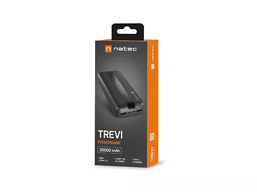 Natec Powerbank Trevi 20000mAh 2x USB-A + USB-C Czarny