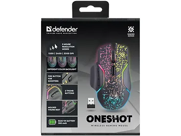 MYSZ DEFENDER GM-067 ONESHOT OPTIC RF RGB 3200dpi 7P
