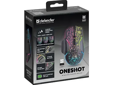 MYSZ DEFENDER GM-067 ONESHOT OPTIC RF RGB 3200dpi 7P