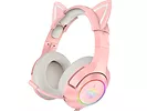 Słuchawki gamingowe Onikuma K9 RGB 7.1 Surround kocie uszy USB różowe