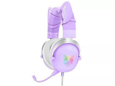 Słuchawki gamingowe Onikuma X11 kocie uszy USB fioletowe