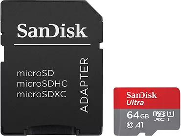 SanDisk ULTRA microSDXC 64GB 140MB/s + SD ADAPTER