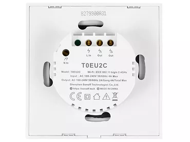 Sonoff TX T0 2C Dotykowy 2 kanałowy włącznik WiFi