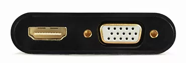 Adapter HDMI męski do HDMI żeński + VGA żeński z audio i dodatkowym portem zasilania