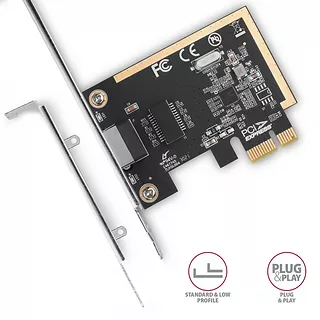 PCEE-GRF Karta sieciowa PCIe 1x Gigabit Ethernet port RJ-45 Realtek SP & LP