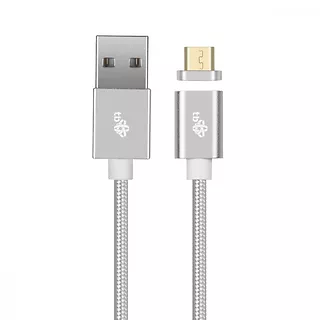 Kabel magnetyczny MicroUSB - USB srebrny 1 m