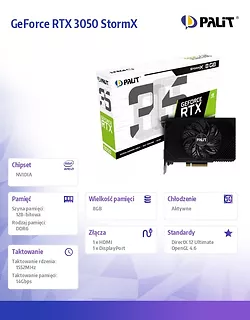 Karta graficzna GeForce RTX 3050 StormX 8GB GDDR6 128bit DP/HDMI