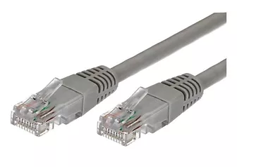 Kabel Patchcord miedziany kat.5e RJ45 UTP 1m. szary  - paczka 10 sztuk