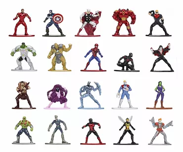 Figurki Jada Marvel 20-pak nanofigs, wersja 6