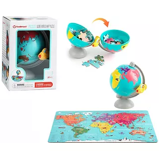 Puzzle drewniane Mapa świata w globusie Top Bright