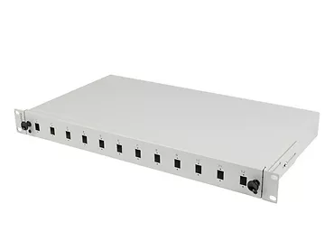 Przełącznica światłowodowa 12XSC simplex/12XLC duplex rack 19 1U szara + akcesoria