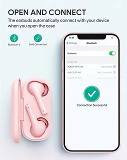 Słuchawki Bluetooth 5.0 | 3D SurroundSound | Move Compact II | wodoodporne IPX6 | 30hEP-T21S Pink True Wireless