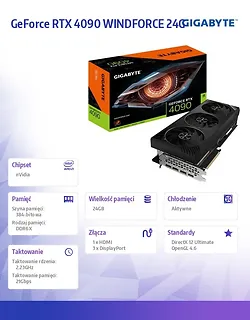 Karta graficzna GeForce RTX 4090 WINDFORCE 24GD GDDR6X 384bit