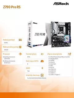 Płyta główna Z790 PRO RS s1700 4DDR5 HDMI/DP M.2 ATX