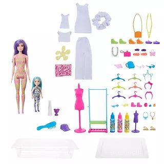 Lalka Barbie Color Reveal Neon Tie-Dye Duży zestaw