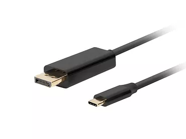 Kabel USB-C(M)->Displayport(M) 0.5M 4K 60HZ czarny