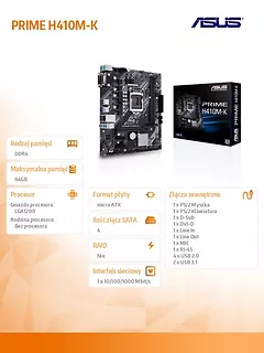 Płyta główna PRIME H410M-K s1200 2DD R4 D-Sub/DVI USB3.2 mATX