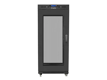 Szafa instalacyjna rack stojąca 19 cali 22U 800X800 czarna dzrwi perforowane LCD