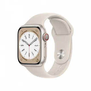Watch Series 8 GPS + Cellular, 41 mm Koperta z aluminium w kolorze księżycowej poświaty z paskiem sportowym w kolorze księżycowej poświaty - regular