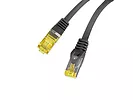 Patchcord kat.6a S/FTP LSZH CU 0.5m fluke passed czarny