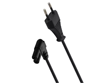 Kabel zasilający 2pin, C7 kątowy SAVIO CL-144 3m czarny