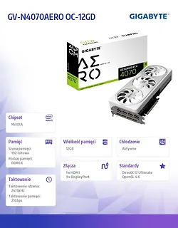 Karta graficzna RTX 4070 AERO OC 12GB GDDR6X 192bit 3DP/HDMI