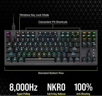 Klawiatura przewodowa K60 Pro TKL RGB Black