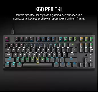 Klawiatura przewodowa K60 Pro TKL RGB Black
