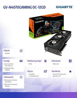 Karta graficzna RTX 4070 GAMING OC 12GB GDDR6X 192bit 3DP/HDMI
