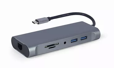 Adapter USB-C Hub USB-C PD GbE VGA HDMI 3xUSB 3.1 card audio