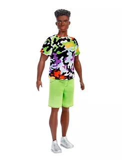 Lalka Barbie Ken Fashionistas z czarnymi kręconymi włosami