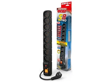 Listwa zasilająca S8 Pro 5m 8 gniazd PL Czarna