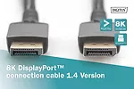 Kabel połączeniowy PREMIUM DisplayPort 8K60Hz UHD DP/DP M/M 1m Czarny