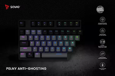Klawiatura mechaniczna Rampage Outemu Brown, anti-ghosting, RGB