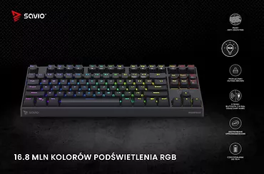 Klawiatura mechaniczna Rampage Outemu Brown, anti-ghosting, RGB