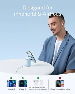 Ładowarka indukcyjna PowerWave MagGo 2-w-1 Dock Niebieski