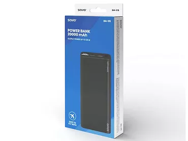 POWER BANK 20000 mAh 20W SAVIO BA-05 Power Delivery, Quick Charge czarny