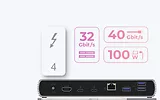 Stacja dokująca IB-DK8801-TB4 Thunderbolt 4, 10w1, 100W,USB, 2,5GB LAN,Multi Display