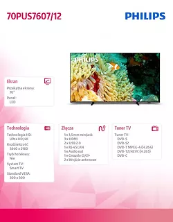 Telewizor 70 cali LED 70PUS7607/12 SMART