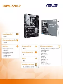 Płyta główna PRIME Z790-P s1700 4DDR5 HDMI/DP ATX