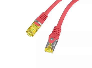 Patchcord kat.6a S/FTP LSZH CU 1m czerwony fluke