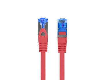 Patchcord kat.6a S/FTP LSZH CCA 0.25m czerwony fluke