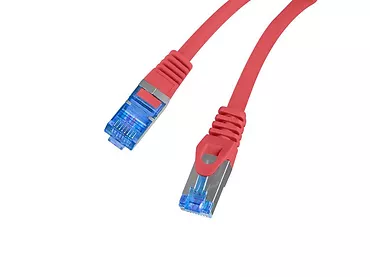 Patchcord kat.6a S/FTP LSZH CCA 0.25m czerwony fluke