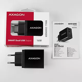 ACU-DS16 Ładowarka sieciowa, SMART 16W, 2x port USB-A, 5V/2.2A + 5V/1A