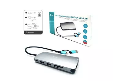Stacja dokująca USB 3.0/USB-C/Thunderbolt 3x Display Metal Nano Dock LAN +Power Delivery 100W