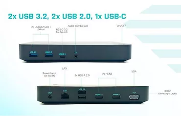 Stacja dokująca USB 3.0/USB-C/Thunderbolt 3x Display Docking Station + Power Delivery 65W