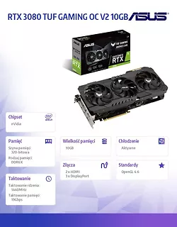 Karta graficzna RTX 3080 TUF GAMING OC V2 10GB GDDR6X 320bit